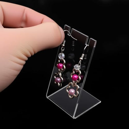10 Pcs Acrylic Earring Display, L-Shape Earring Organizer, Single Earrings Stands for Dangling Jewelry, Jewelry Storage Rack for Retail, Display Props