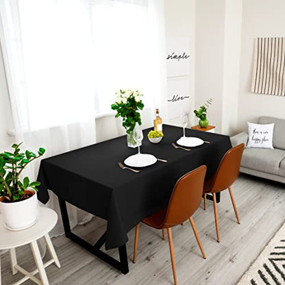 Utopia Kitchen Rectangle Table Cloth 2 Pack(90x156 Inches, Black), Tablecloth Machine Washable, Polyester Table Cover for Dining, Buffet Parties, Picnics, Events, Weddings and Restaurants - color: Black, size: 2 Pack 90x156 Inch Tablecloth