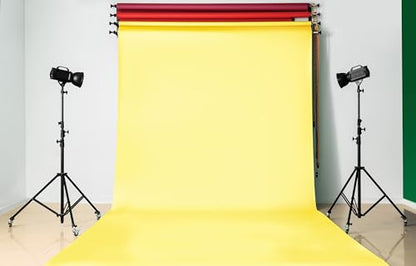 Denny Manufacturing - Seamless Paper Backdrop for Photography, Yellow Seamless Paper Roll - Lemon Yellow (107 in x 36 ft) Includes Free Roll Black Gaffer Tape (2 in x 13 ft) - color: Lemon Yellow, size: 107 in x 36 ft