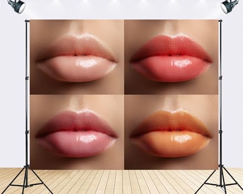 Trykid 12x10ft Shiny Glossy Lipstick Makeup Backdrop Beauty Photography Fashion Lipstick Swatch Background Tapestry Cosmetic Shoot Event Party Decoration Photo Studio Prop Fabric - size: 12x10ft