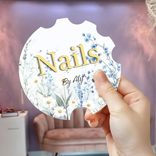 Personalised Manicurist Dics, 4'' Disc for Nail Artist Gifts, Nail Advertising Tool, Nail Plate Photo Prop, Customized Acrylic Photo Prop for Nail Salons and Nail Artist (Style 14) - color: Style 14
