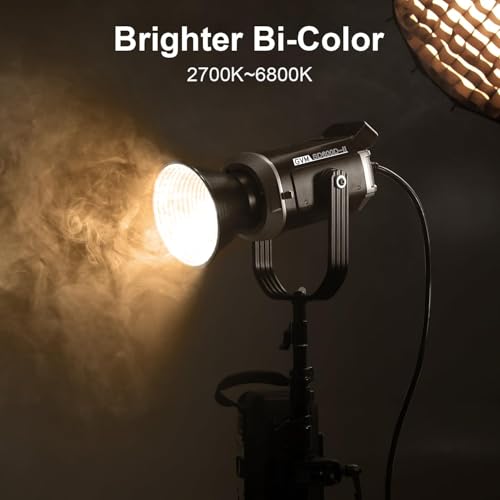GVM SD600D 600W Led Video Light, Bi-Color Led Studio Light Photography Lighting with APP/DMX Control, 2700K to 6800K 128000lux/1m Continuous Lighting for Studio, Video Shooting, Broadcasting - size: 600W01