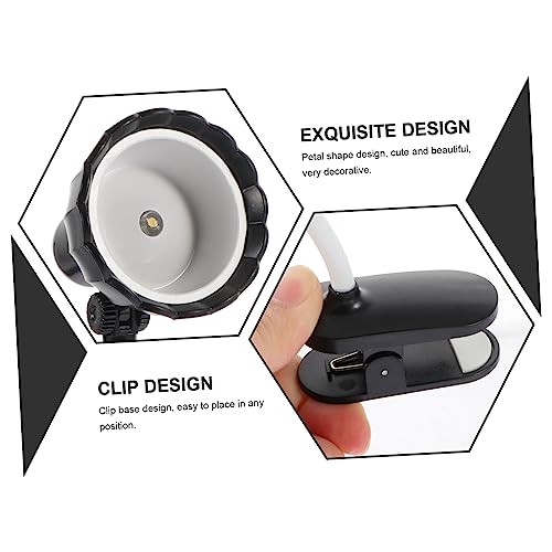 VOSAREA Mini Clip LED Desk Lamp Delicate Micro Clamp Light for Reading Bedroom Dorm Students Portable Table Lighting for Miniature Houses and Photo Props