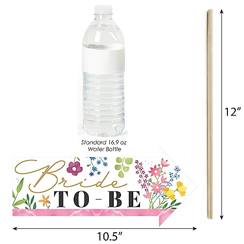 Big Dot of Happiness Funny Wildflowers Bride - Boho Floral Bridal Shower and Wedding Party Photo Booth Props Kit - 10 Piece - color: Wildflowers