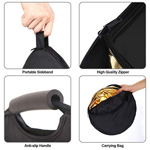 Selens 5-in-1 Oval Reflector with Handle for Photography Photo Studio Lighting & Outdoor Lighting (59 x 78 Inch) - size: 59 x 78 Inch Oval Reflector