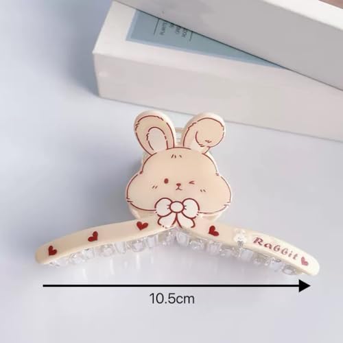 1pc Easter Rabbit Hair Claw Clip for Women Girls, Big Acrylic Bunny Banana Barrettes,Her Spring Hair Decor Accessories for Easter Holiday Celebrations - color: Clown G