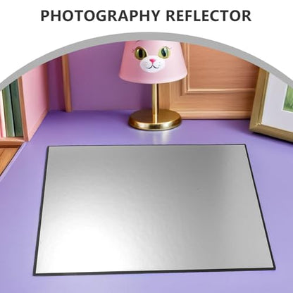 SEWACC Portable Photography Reflector Board A3 Silver Light Bounce Reflector for Macro Photography and Product Shooting with Foldable Design, Camera Lighting Accessory for Studio Use