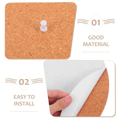 EXCEART Natural Cork Bulletin Board Set 12 Inch Round Self Adhesive Memo Surface for Office Wall Organization Photo Display and DIY Craft Projects