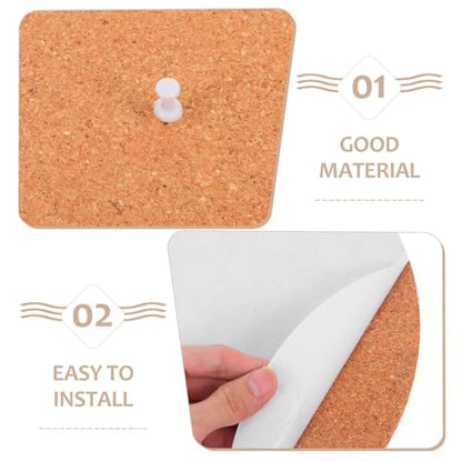 EXCEART Natural Cork Bulletin Board Set 12 Inch Round Self Adhesive Memo Surface for Office Wall Organization Photo Display and DIY Craft Projects