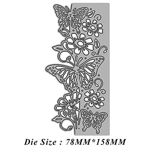Scrapbooking Die-Cuts for Card Making, Christmas Metal Cutting Dies, Paper Craft Punch Template, Background Embossing Stencils, DIY Album Décor (Butterfly Flower- 7.8x15.8cm) - color: Butterfly flower- 7.8x15.8cm