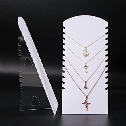 Coward 2Pcs/Set Acrylic Jewelry Holder Organizer, Necklace Display Stand For Show, Necklaces Rack For Selling(Acrylic White) - color: Acrylic White