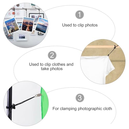 Levemolo 4 Pcs Adjustable Photography Backdrop Clips Spring Clamp, Heavy-Duty Background Cloth Holders for Studio and Video Shooting, Compatible Muslin Canvas and Photo Backdrops