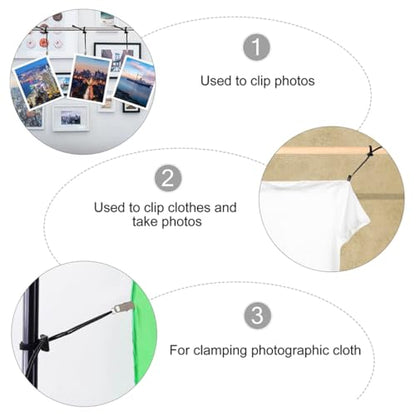 Levemolo 4 Pcs Adjustable Photography Backdrop Clips Spring Clamp, Heavy-Duty Background Cloth Holders for Studio and Video Shooting, Compatible Muslin Canvas and Photo Backdrops
