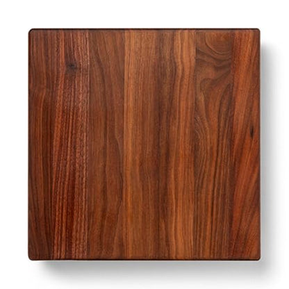 John Boos B Series Square Wooden Walnut Cutting Board 12”x12” – 1.5” Thick, 5-lb Non-Reversible Butcher Block with Wood Bun Feet & Edge-Grain - color: Walnut with Wood Feet, size: 12"L x 12"W