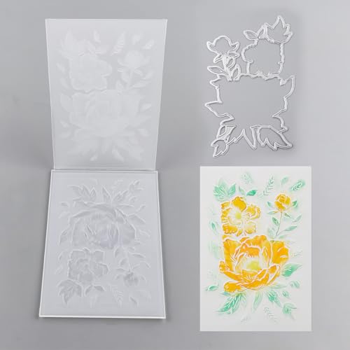 BAOFALI 3D Embossing Folder and Metal Die Set for Card Making,Embossing Template Paper Card Embossing Stencil for DIY Scrapbooking Photo Album Card Paper Craft Decoration 6.3" L x 4.5" W.(16x11.5cm) - color: Flowers