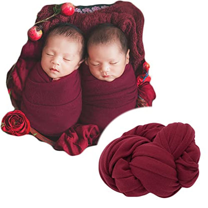 Zeroest Newborn Photography Outfits Props Stretch Wraps for Baby Boys & Girls Photoshoot Posing Blanket (Wine) - color: Wine