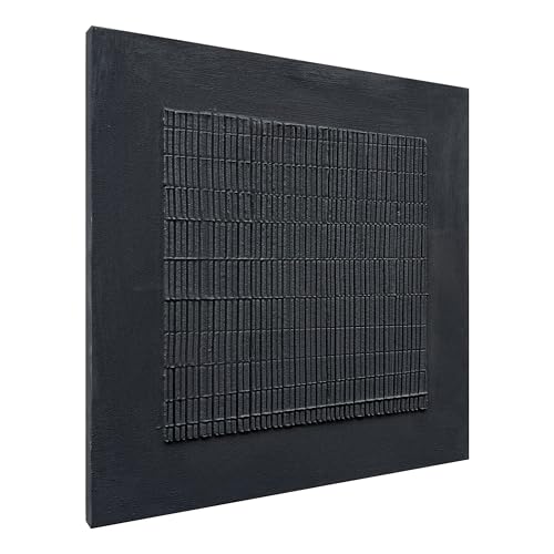 NANKAI Art Hand-Painted Thick Texture Black Canvas Abstract Art 24x24 inch Home Wall Art Deco Oil Painting - color: Nkhb295