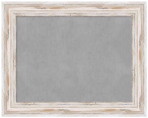 Amanti Art White Framed Magnetic Board 23x29 Medium Vision Board for use with Magnets, 100% Metal Sheet to Display Items as Office Decor or for Home Organization in mudroom, Kitchen or Kids Room - color: Alexandria White Wash, size: 23"W x 29"H