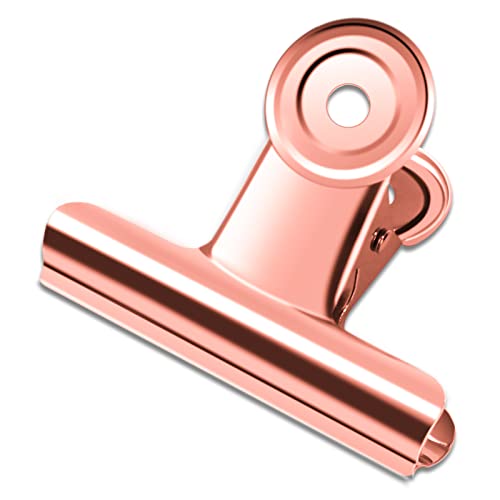 10 Pack Large Metal Hinge Clips 2.5 Inches Bull Hinge Paper Clips Bulldog Clips for Crafts, Photo, Drawing, Food Bags at Home, Office, School, Shop, Rose Gold, 63mm - color: Rose Gold, size: 63mm