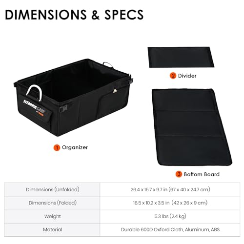 TARION Video Production Cart Accessories - Foldable Storage Box for Titanrig Cart Base - Dual Side Access & Extendable for Long Gear - Titanrig Organizer - style: Accessory - Organizer