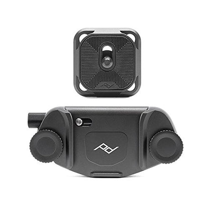 Peak Design Capture Camera Clip V3, Black with Plate, Holds DSLR, Compact and Point and Shoot Bodies, Secure, Stable and Accessible, Attaches to Straps and Belts, Quick Release, 200 lb Capacity - color: Black