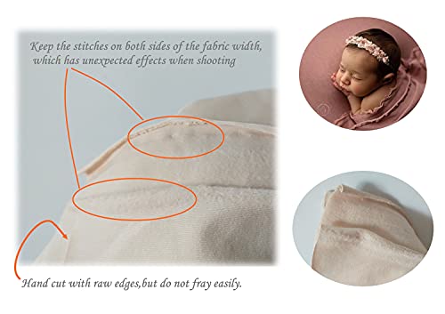Orraphtstu Newborn Photography Wraps Baby Posing Props Stretch Fabric for Professional Photoshoot (Backdrop with Wrap, Beige)