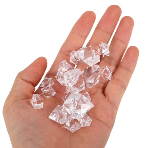 310pcs Realistic Resin Ice Cubes and Crushed Ice Vase Fillers Acrylic Decorative Fake Chips for Wedding Centerpiece Christmas Table Scatter Photography Props
