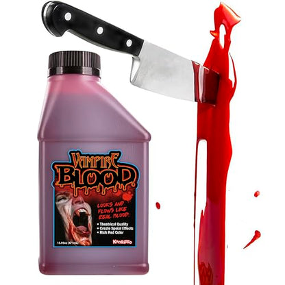 Kangaroo Halloween Fake Blood for Clothes - Liquid Washable Fake Red Fluid for Zombie Vampire Costumes Accessories Cosplay Adults and Kids Theatrical Fake Blood – Safe, Non-Toxic Halloween Makeup Prop