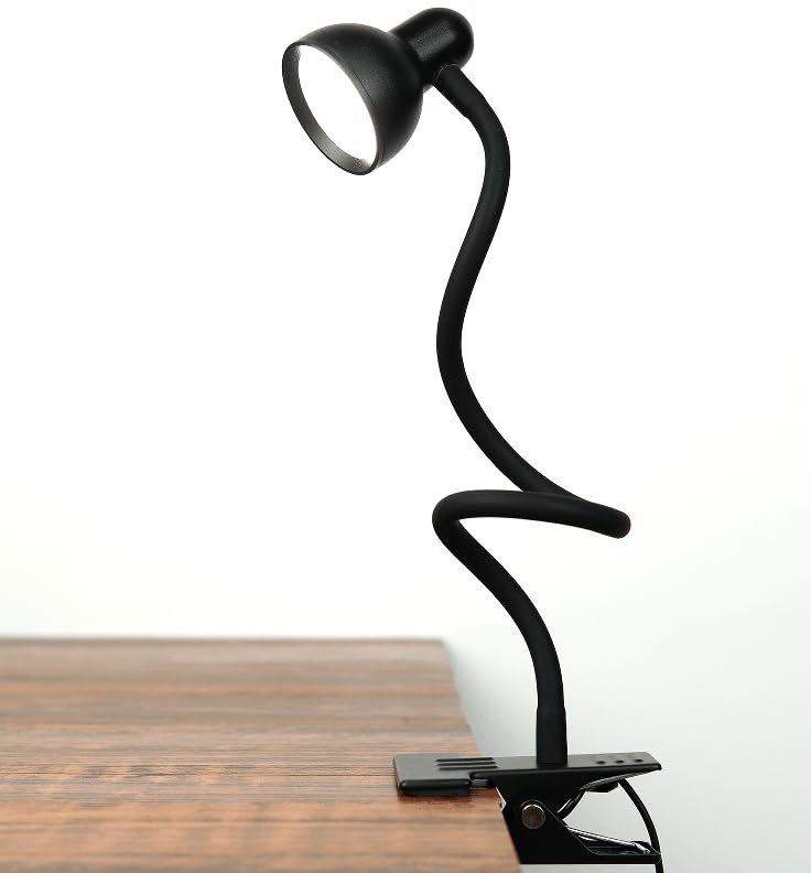 LiFMIRA Clip-on Reading Light - 3 Color Modes, 10 Dimmable Brightness, Eye Care Clamp Desk Lamp with Flexible Gooseneck for Reading in Bed, Desk, Headboard, Computer - color: Black
