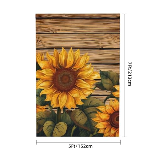 Paint Wooden Board Sunflower Backdrop Background for Photography 5x7ft Photobooth Professional Photo Backdrop Curtains Video Photography Studio Photo Backgrounds Banner Booth Background Screen Parties - color: Paint Wooden Board Sunflower