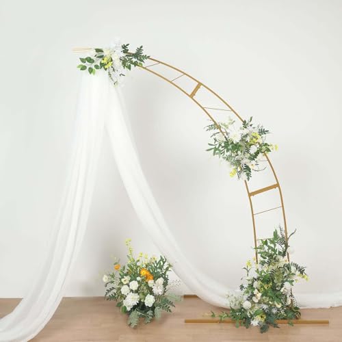 Efavormart 8.2ft Gold Metal Crescent Moon Wedding Arch, Large Curved Floral and Balloon Backdrop Stand with Stable Base for Celestial Theme Photography and Parties - color: Gold, size: Stand - 8ft