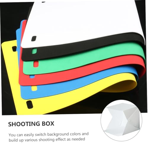 PRETYZOOM 20cm Folding Photography Light Tent with Dual LED Bars, Portable Mini Photo Light Box Kit with 4 Color Backdrops for Product Shooting and Jewelry Photography