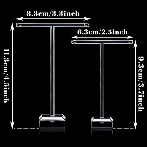 Acrylic Earrings Display Holder T-bar Earrings Stand Holder Tree Stand Countertop Hanging Jewelry Organizer for Necklaces Bracelet - color: Clear