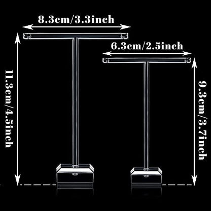 Acrylic Earrings Display Holder T-bar Earrings Stand Holder Tree Stand Countertop Hanging Jewelry Organizer for Necklaces Bracelet - color: Clear
