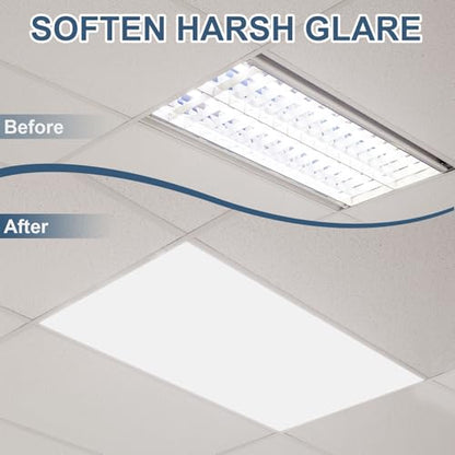 Pushglossy 4 Pack 23.75" x 47.75" x 0.08" Frosted Fluorescent Light Diffuser Panels, Translucent Polystyrene Sheet Replacement for 2x4ft Drop Ceiling Lights for Classroom Office Home - size: 23.7" X 47.7" X 0.08"