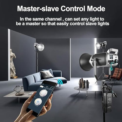 GVM 200W LED Video Light with Lantern Softbox, SD200D Photography Studio Lighting Kit with Bluetooth/DMX Control, 93000lux@0.5m 3200K-5600K Bi-Color Continuous Output Lighting for YouTube - size: 200w