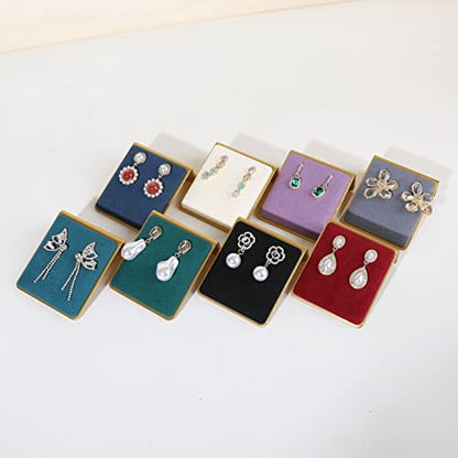 Black earring holders for selling, Velvet earring stands Jewelry display, metal gold studs board【Black】 - color: Black