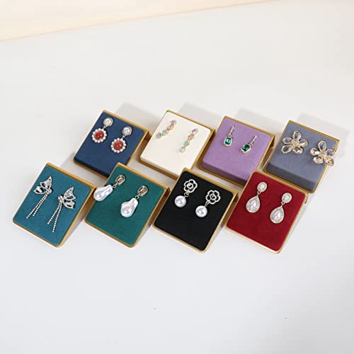 Black earring holders for selling, Velvet earring stands Jewelry display, metal gold studs board【Black】 - color: Black