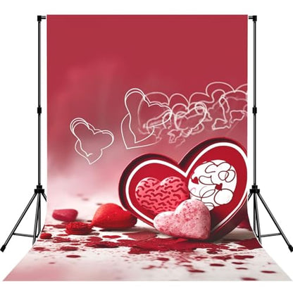 Valentine Day Backdrop Background for Photography 5x7ft Photobooth Professional Photo Backdrop Curtains Video Photography Studio Photo Backgrounds Banner Booth Background Screen Parties