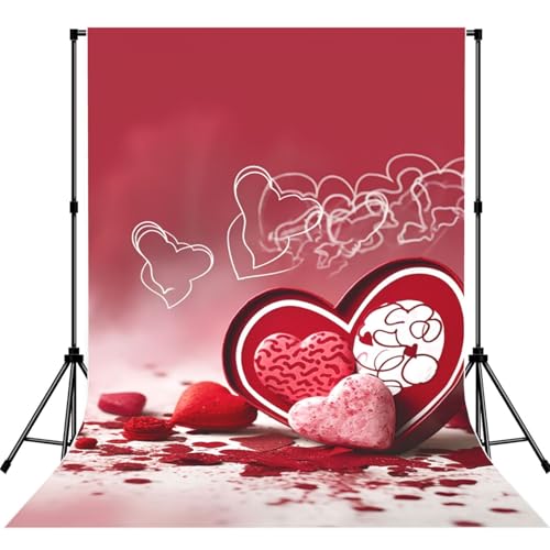 Valentine Day Backdrop Background for Photography 5x7ft Photobooth Professional Photo Backdrop Curtains Video Photography Studio Photo Backgrounds Banner Booth Background Screen Parties
