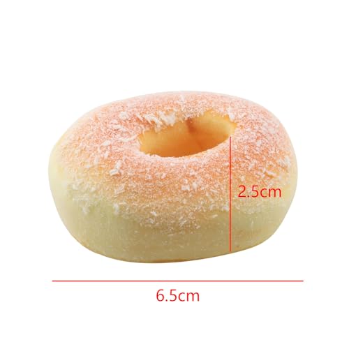 TAODAN 2PCS PU Fake Donut Model 6.5x6.5cm Bounce Back Simulation Bread Photography Video Props Cabinet Display Cake Shop Model Decorations