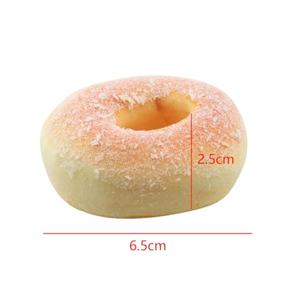 TAODAN 2PCS PU Fake Donut Model 6.5x6.5cm Bounce Back Simulation Bread Photography Video Props Cabinet Display Cake Shop Model Decorations