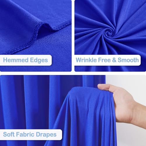 4 Panles Royal Blue Backdrop Curtains - Wrinkle Free Fabric Backdrop Curtain for Photoshoot, 10FT Wedding Party Photo Backdrop Drapes for Birthday Baby Shower Photography Stage Background Decorations - color: Royal Blue, size: W4' x H10'(4 panels)