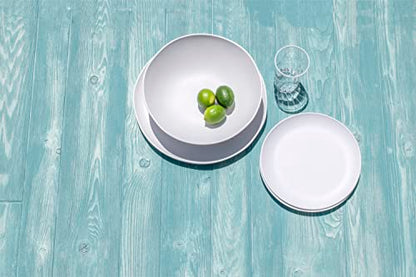 Matte Craft Coupe Round Platter, 14 x 1”, Pure Melamine, Indoor/Outdoor, White