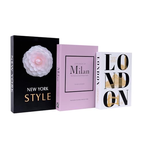 3 PCS Faux Decorative Books for Home Decor-Coffee Table Books Decor-Aesthetic Fake/Faux Books for Decoration,libros Decoration for Coffee Table, Shelf Accessories (3-Mix-MilanNewYorkLondon) - color: 3-mix-milannewyorklondon