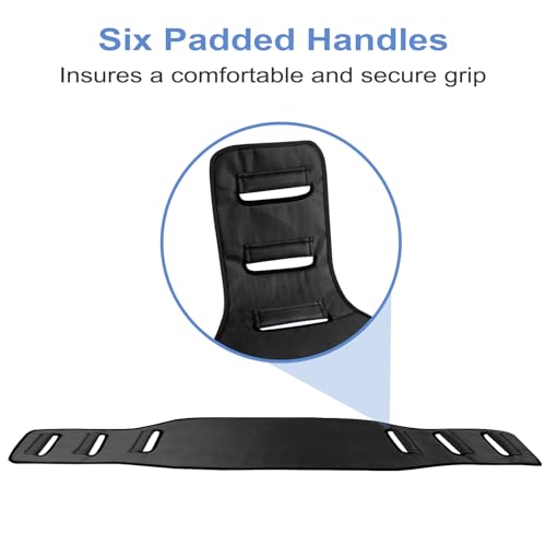 Transfer Belt Transfer Sling - Padded Gait Belt - Heavy Duty Patient Lift, Mobility Standing and Lifting Aid for Disabled, Elderly, Injured - Safely Move from Bed and Wheelchair(Black) - color: Black 2