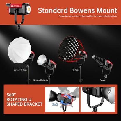 GVM Video Lighting 300W Bi-Color Studio Lights kit with Bowens Mount Softbox and Stand CCT 2700K~6800K CRI 97+ Continuous Lighting for Photography - color: photography lighting