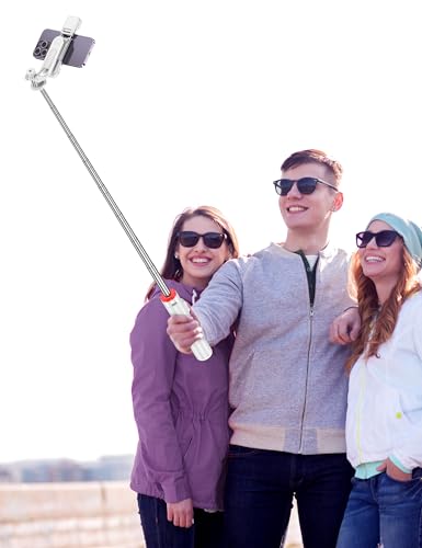 Selfie Stick Tripod with 2 Light, 3 Light Modes & 6 Brightness Levels Extendable Phone Tripod with Detachable Remote & Phone Holder, Portable Camera Tripod Compatible with iphone16 15 14 13/Android - color: White