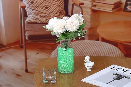 LAIDANLA 500PCS Green Acrylic Gems Vase Fillers for Centerpiece Green Fake Ice Cubes Plastic Diamonds Fake Crushed Rocks DIY Party Table Scatter Prop Wedding Decoration Accessories - color: Green
