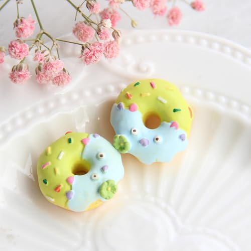 30Pcs Artificial Simulated Cake Desserts, Artificial Donuts, Fake Desserts for Craft Decorations, Photography Props, Home Decor, DIY Design Accessories, Keychain Decorations(Green) - color: Green, size: 30Pcs